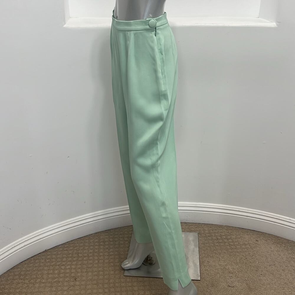 Cheap And Chic By Moschino Women High Waist Slim Leg Ankle Pants Green Size 8 - Picture 3 of 11